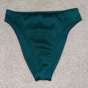 Hollister Women’s Teal Green Ribbed Cheeky Bikini Bottom XS NWOT